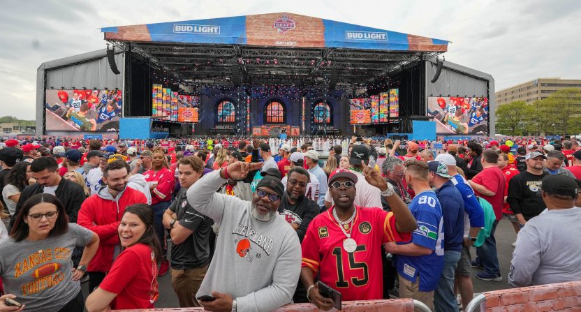 A general look at the audience for Day 1 of the 2023 NFL Draft.