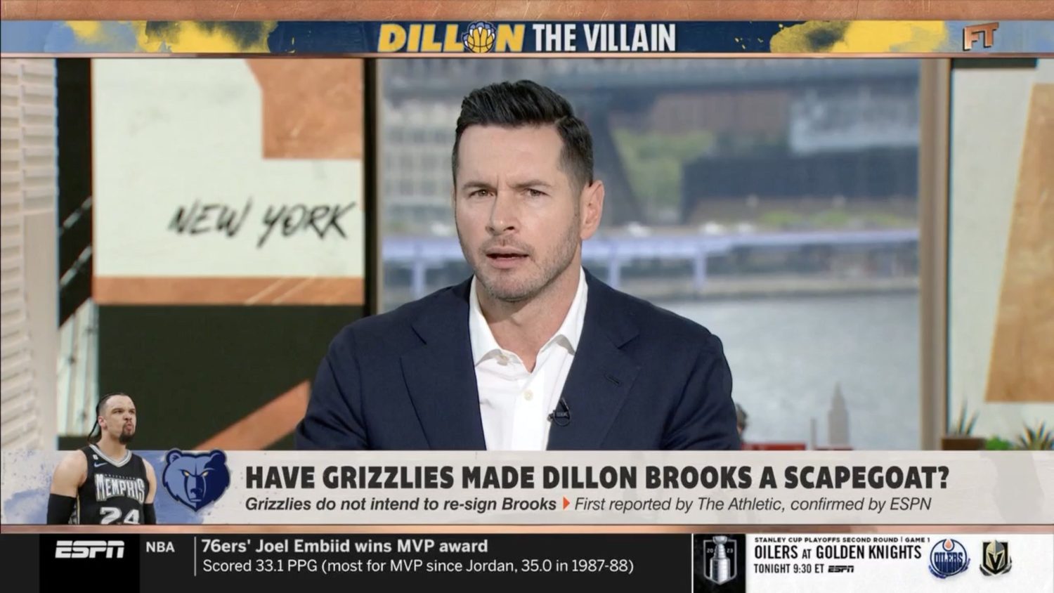 JJ Redick discussing Dillon Brooks on First Take