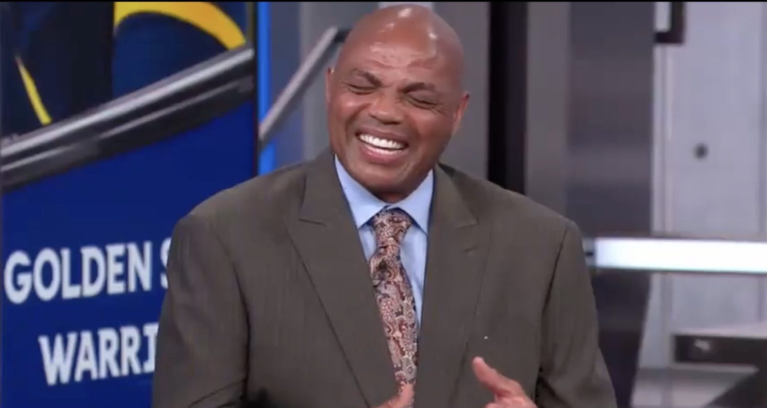 Charles Barkley laughing on Inside the NBA