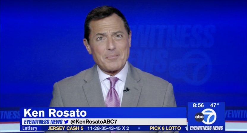 Ken Rosato anchoring ABC 7's Eyewitness News on May 2