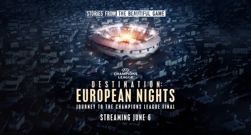 A graphic for Paramount+ series "Destination: European Nights."