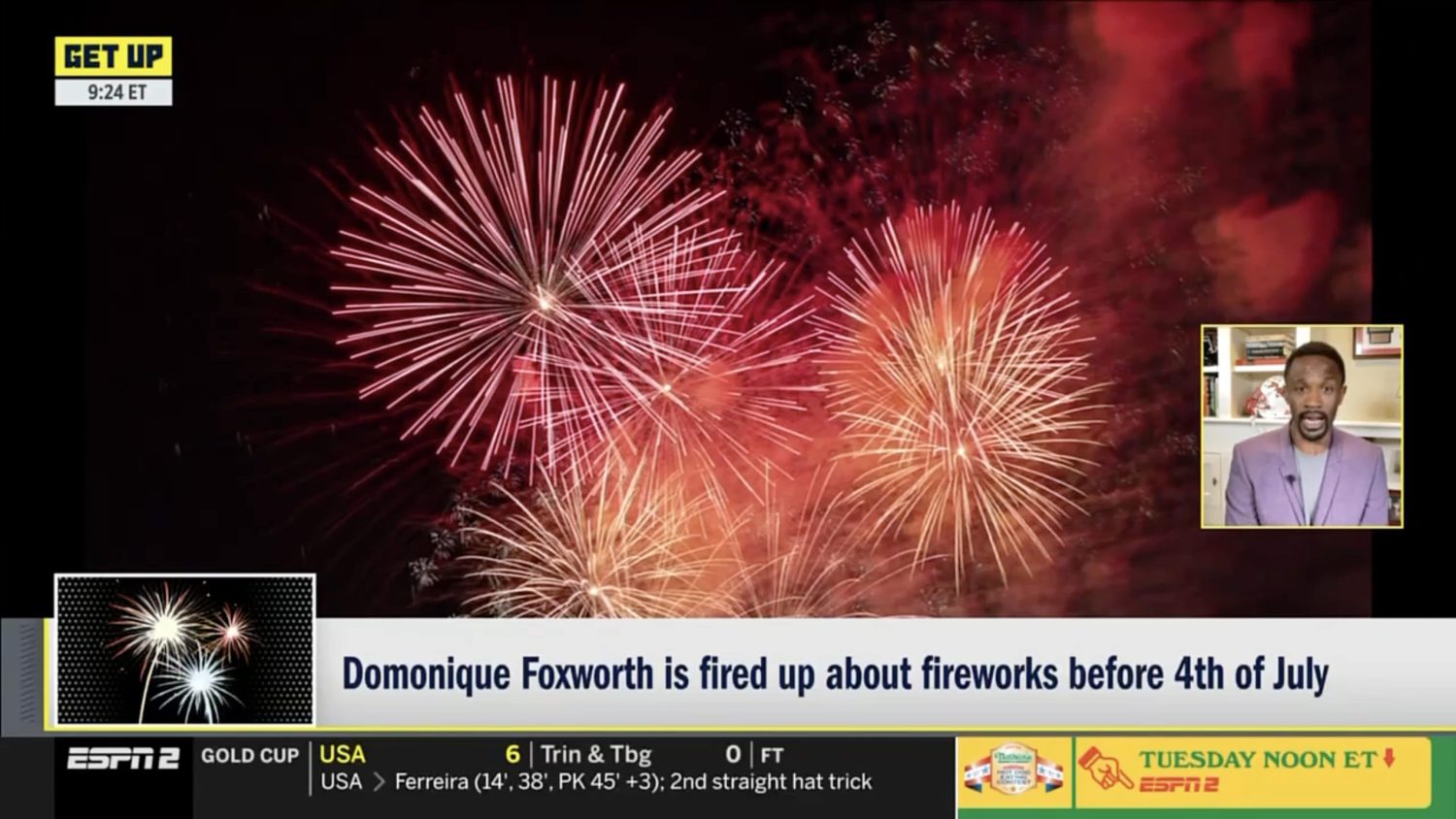Domonique Foxworth discussing fireworks on Get Up