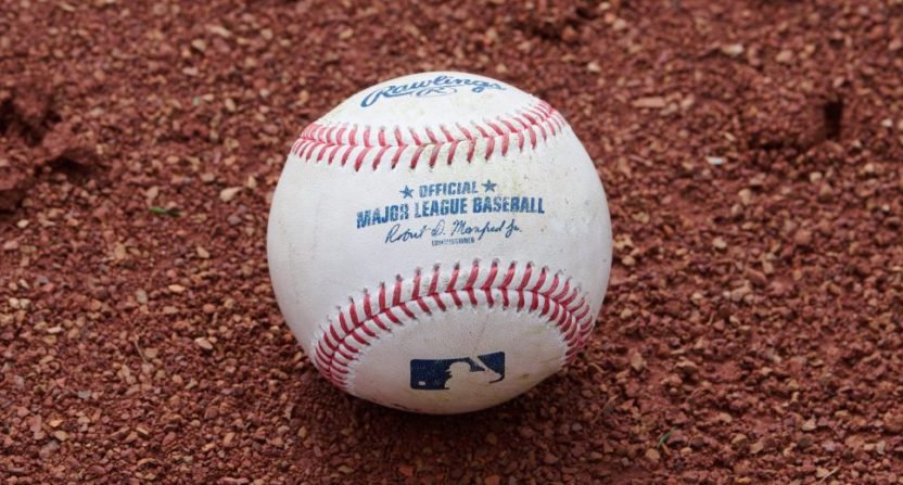 A MLB baseball.