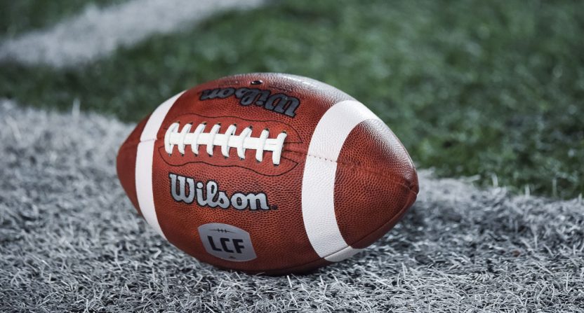 A CFL game ball in October 2021.