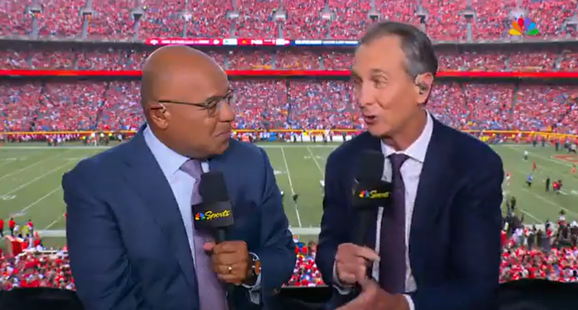 Prior to Thursday night's season opener, Cris Collinsworth said that NFL fans were about to find out "how good Patrick Mahomes really is." Photo Credit: NBC