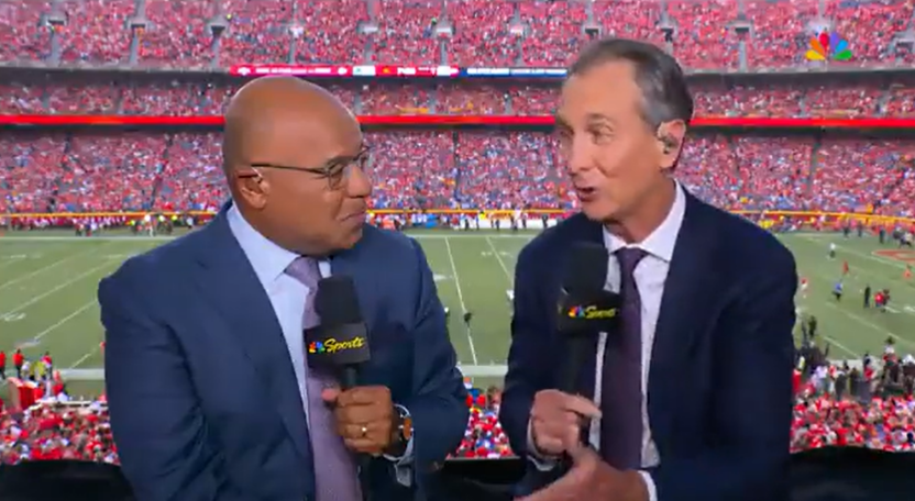 Prior to Thursday night's season opener, Cris Collinsworth said that NFL fans were about to find out "how good Patrick Mahomes really is." Photo Credit: NBC