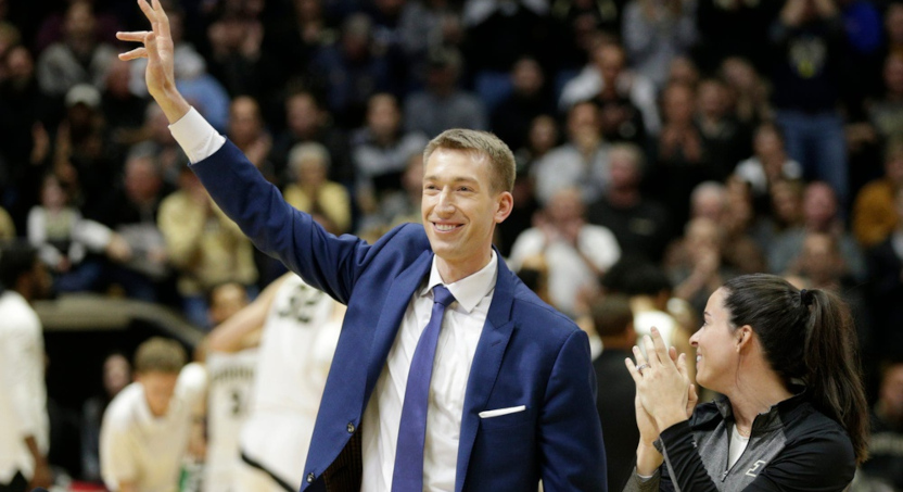 Robbie Hummel at his 2020 induction into the Purdue Intercollegiate Athletics Hall of Fame.