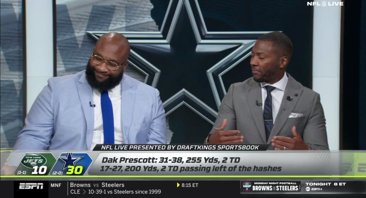 Marcus Spears reacts to Ryan Clark's "the pound game" line on NFL Live.