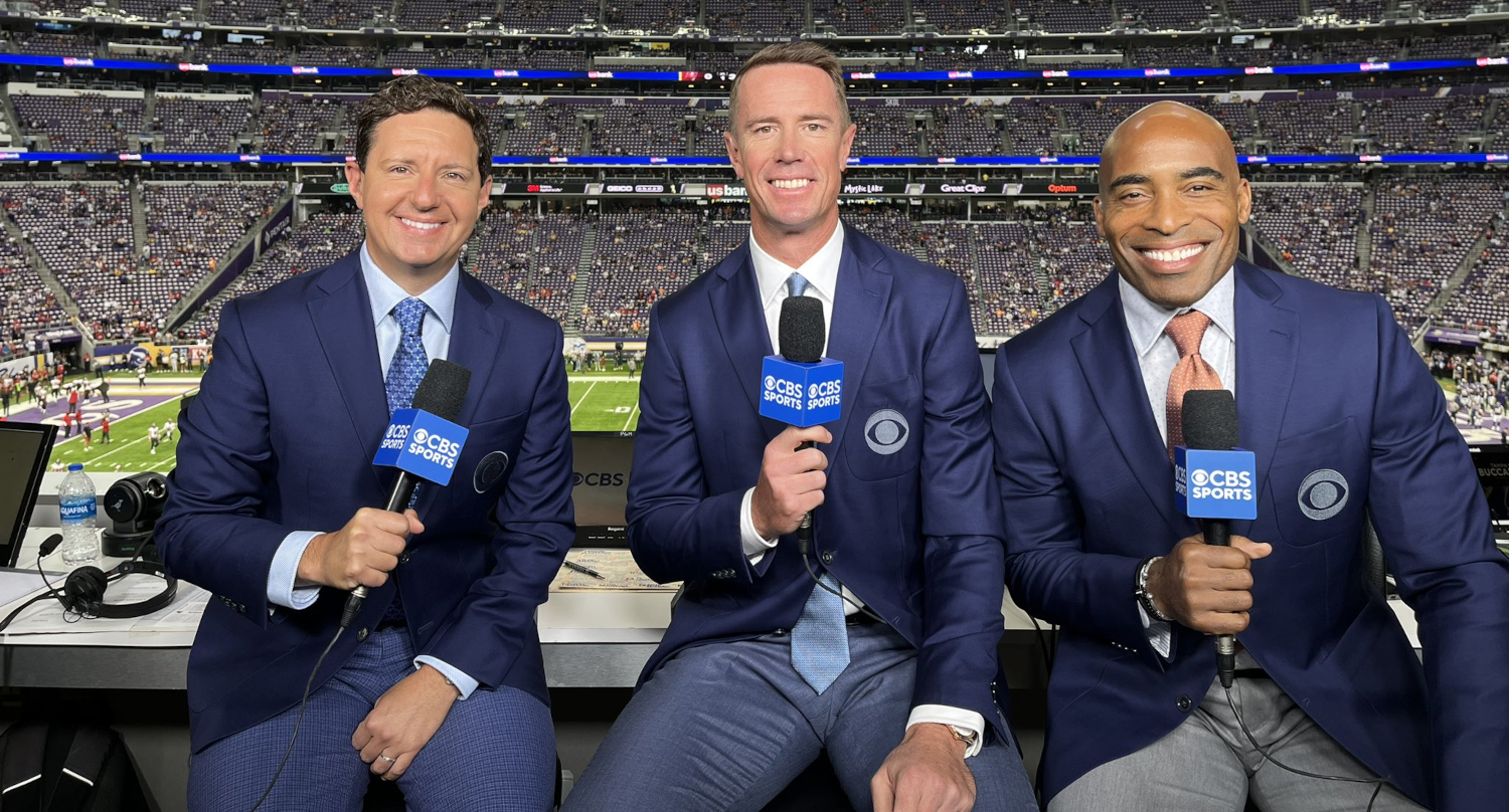 Andrew Catalon, Matt Ryan, and Tiki Barber on the NFL on CBS.
