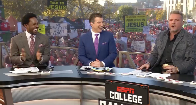 Pat McAfee on College GameDay, live from Columbus, Ohio.