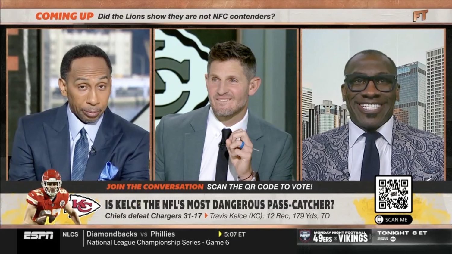 Stephen A. Smith, Dan Orlovsky and Shannon Sharpe on First Take