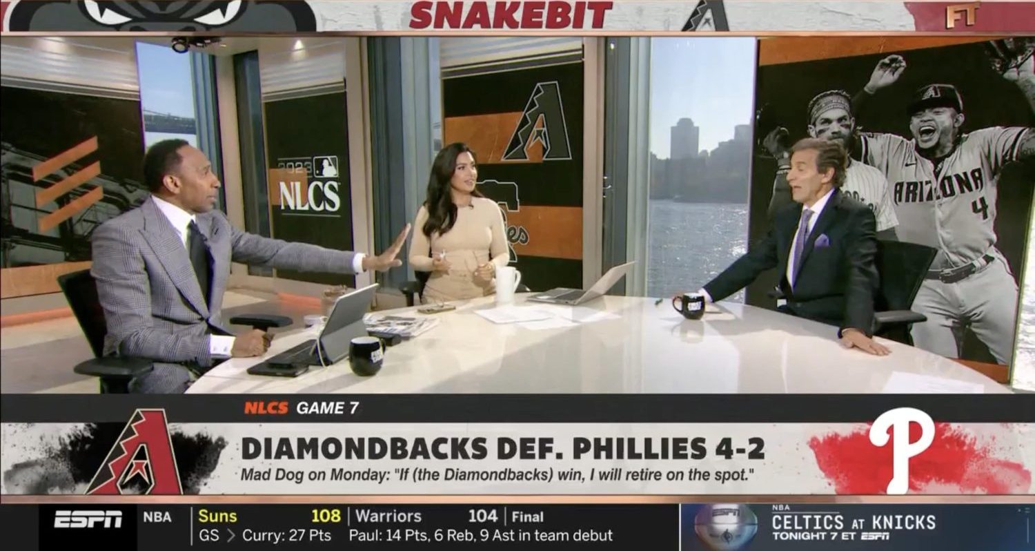 Stephen A. Smith, Molly Qerim and Chris Russo on First Take