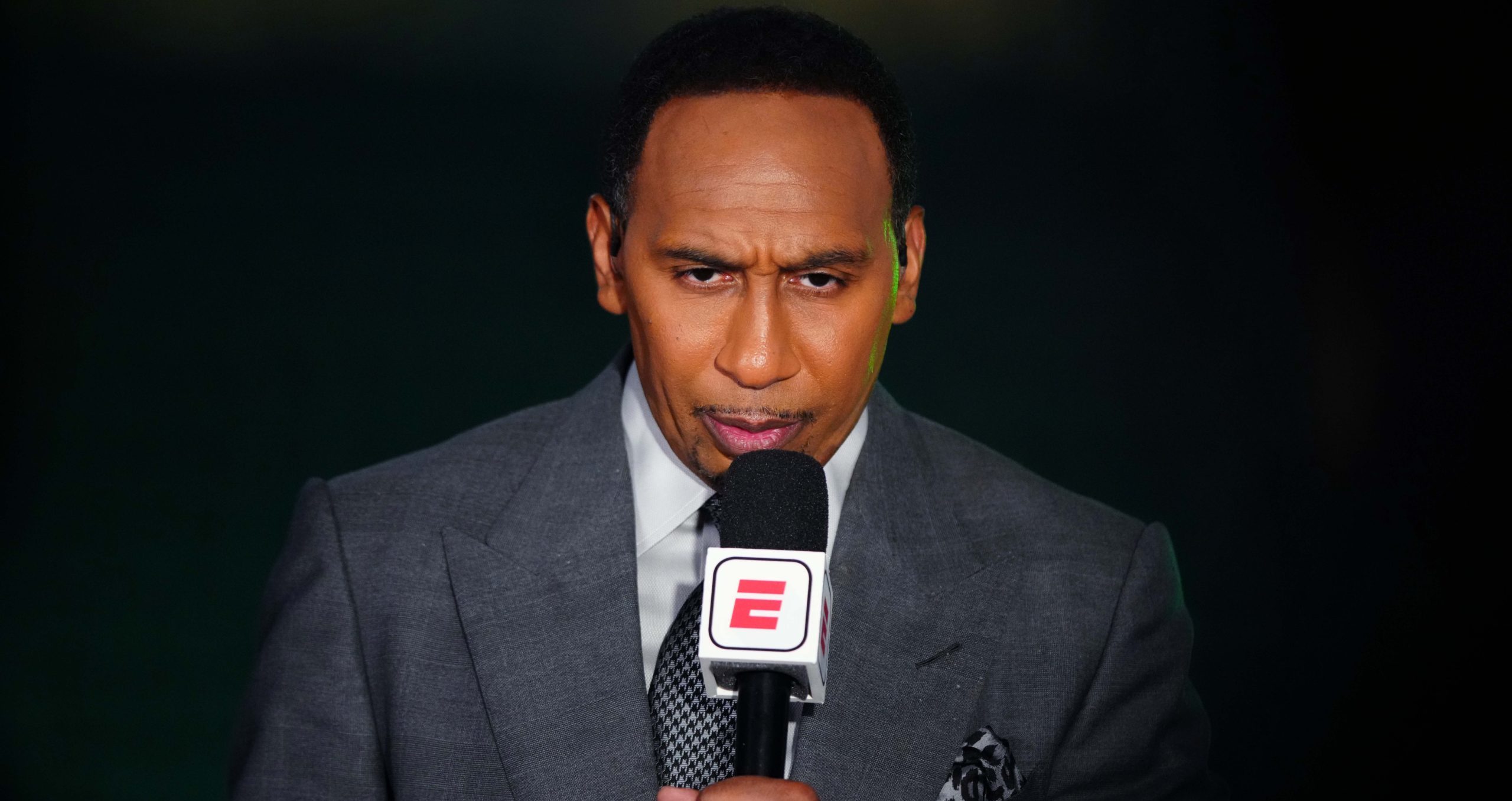 Jul 11, 2021; Milwaukee, Wisconsin, USA; ESPN reporter Stephen A. Smith prior to the Phoenix Suns against the Milwaukee Bucks in game three of the 2021 NBA Finals at Fiserv Forum. Mandatory Credit: Mark J. Rebilas-USA TODAY Sports