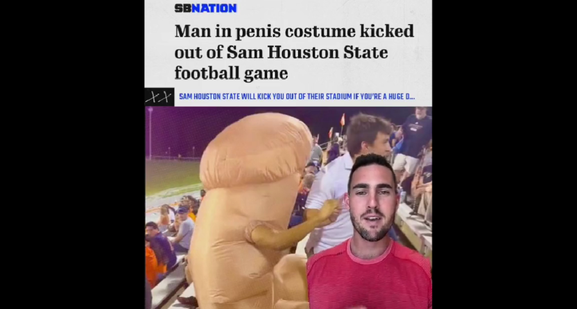 Aaron Murray describes watching a man in a penis costume get kicked out of a game he was calling.