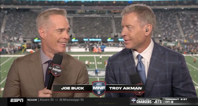 Joe Buck and Troy Aikman on the Monday Night Football pregame show