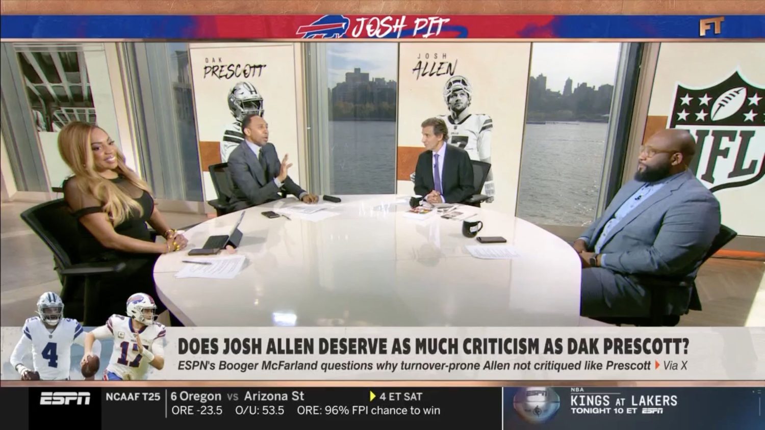 Stephen A. Smith discussing Josh Allen on First Take