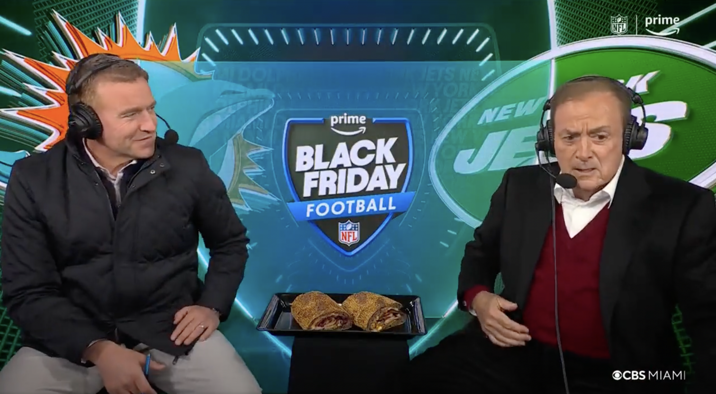 Al Michaels alongside Kirk Herbstreit calling the Black Friday game between the Jets and the Dolphins.