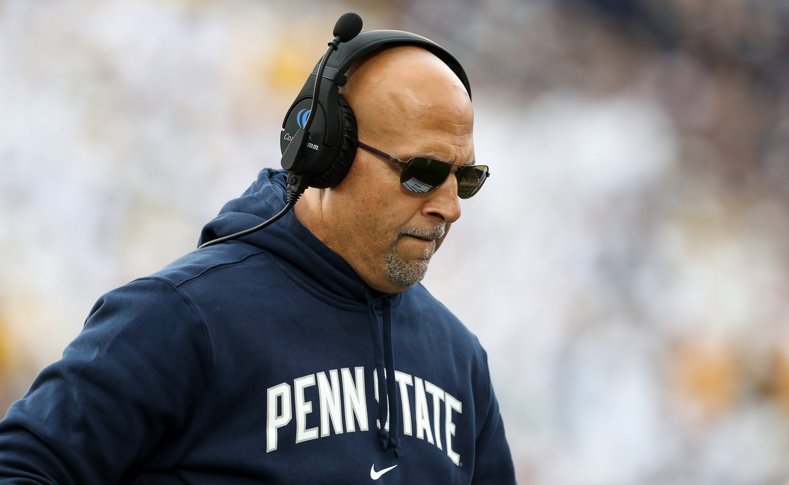 Penn State coach James Franklin had a testy exchange with a reporter in the press conference after Saturday's loss to Michigan. Photo Credit: Matthew O'Haren-USA TODAY Sports