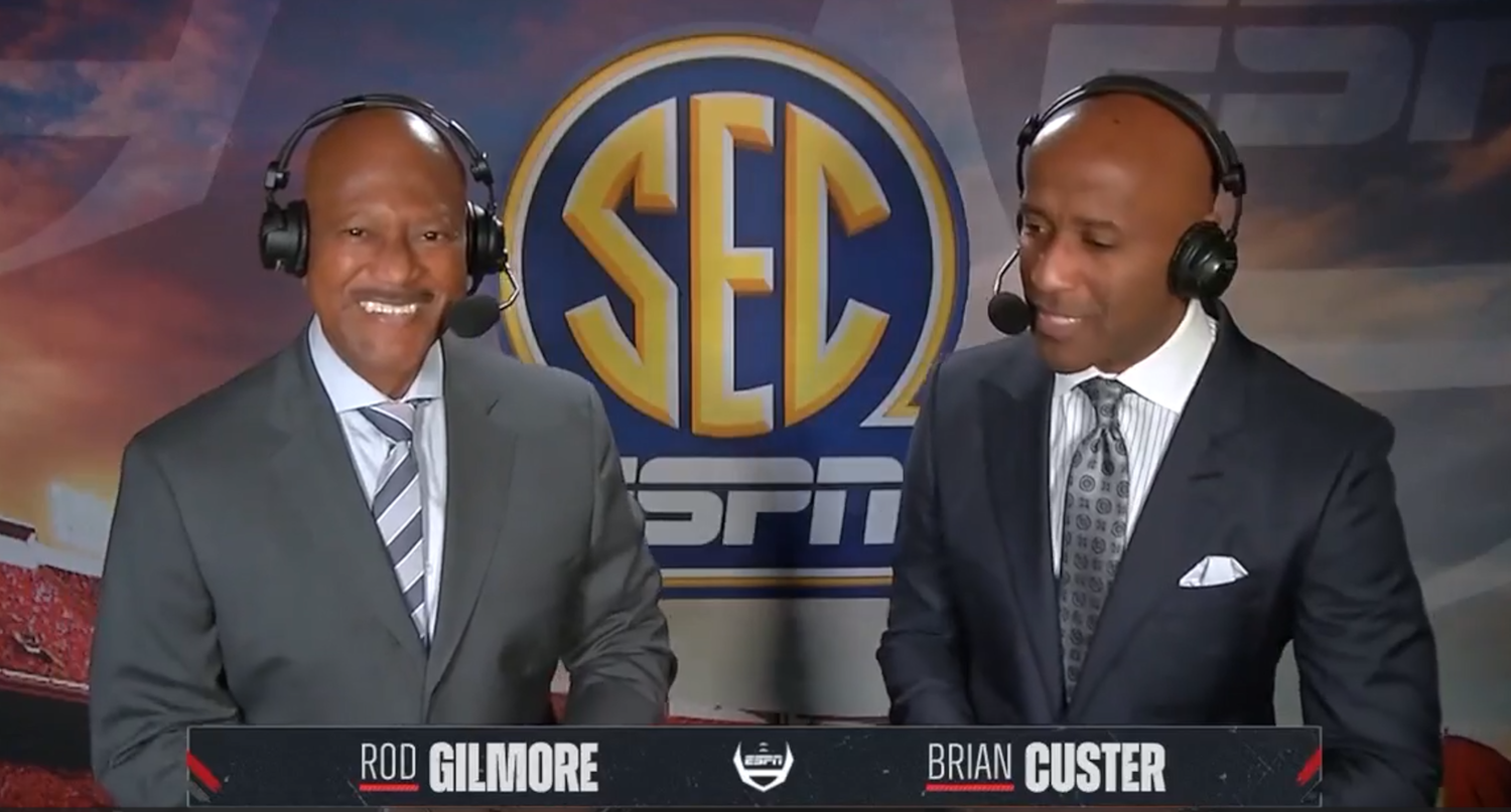 Rod Gilmore (L) and Brian Custer on the Mississippi State-Texas A&M call.