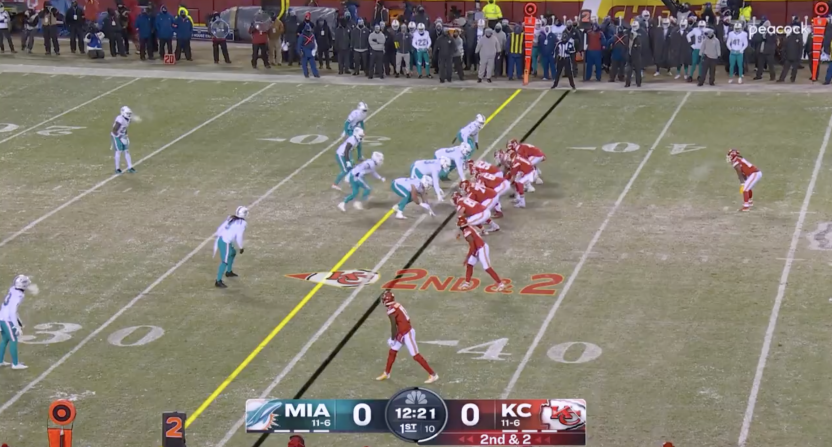 Peacock's exclusive broadcast of the Chiefs-Dolphins Wild Card matchup.