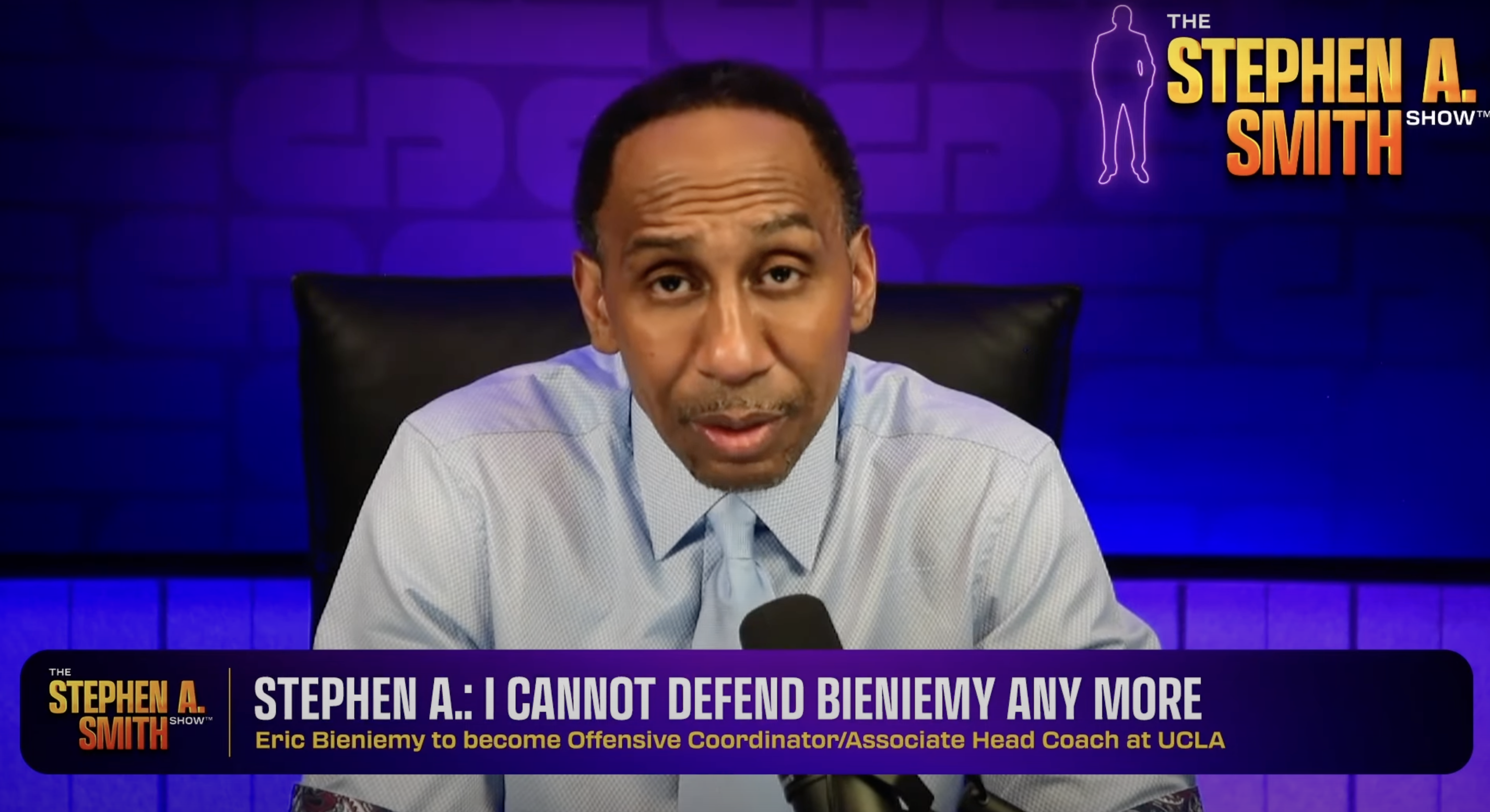 Stephen A. Smith discussing Eric Bieniemy taking UCLA offensive coordinator job.