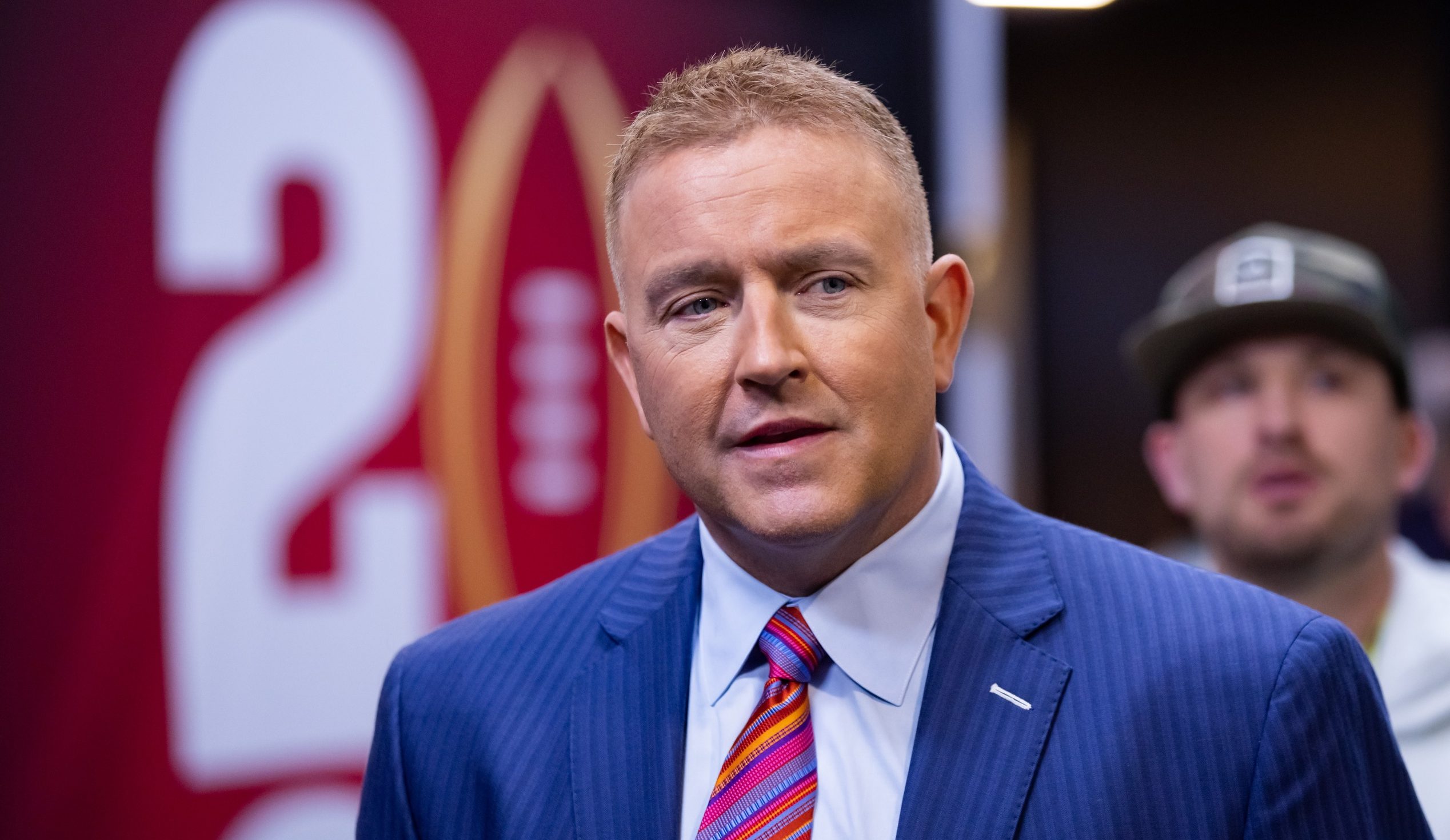 ESPN football analyst Kirk Herbstreit during the TCU Horned Frogs game against the Georgia Bulldogs during the CFP national championship game at SoFi Stadium.