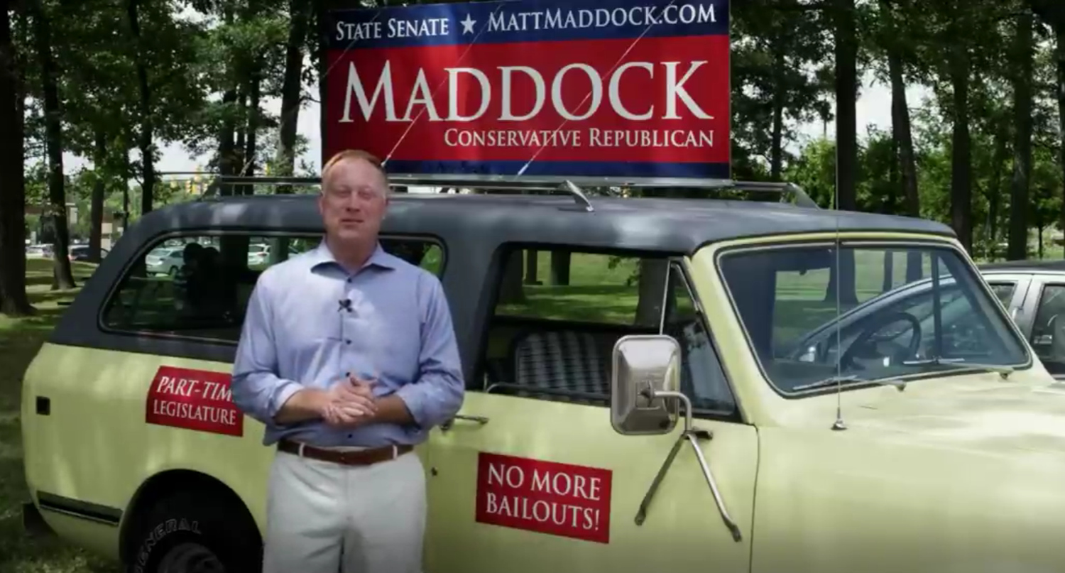 Matt Maddock in a 2014 campaign ad. (Matt Maddock on YouTube.)