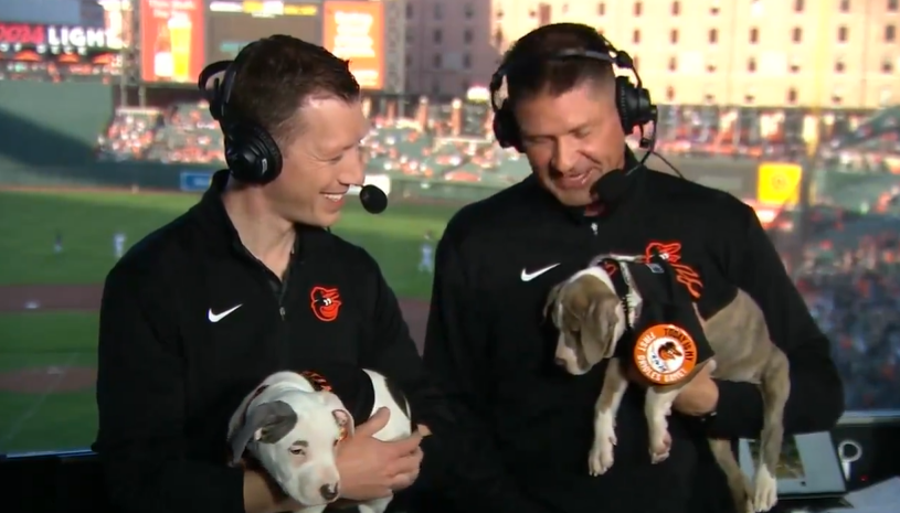 Before Tuesday's game against the Minnesota Twins, Baltimore Orioles broadcasters Kevin Brown and Ben McDonald welcomed some special guests. Photo Credit: MASN