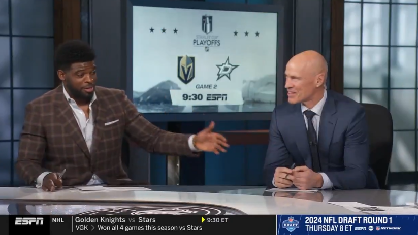 If you're a fan of thinly veiled innuendo, then P.K. Subban's joke in the NHL on ESPN studio on Wednesday night was right up your alley. Photo Credit: ESPN