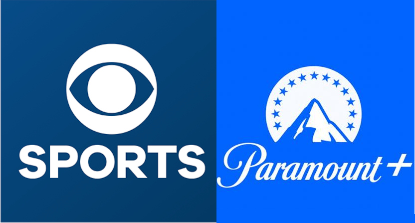 CBS Sports and Paramount+ logos.
