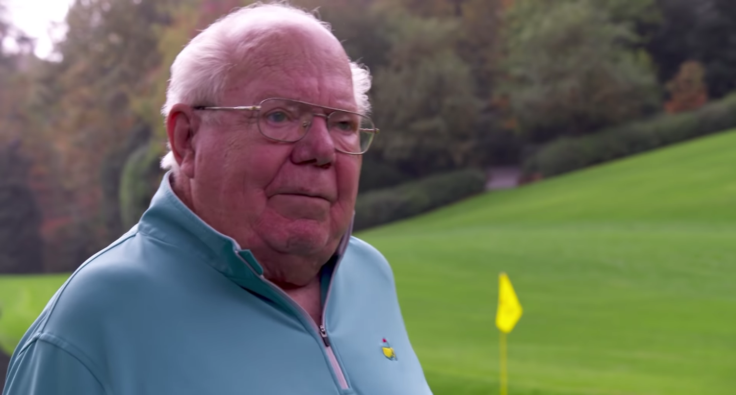 Verne Lundquist in a 2020 video discussing hole #16 at Augusta National.