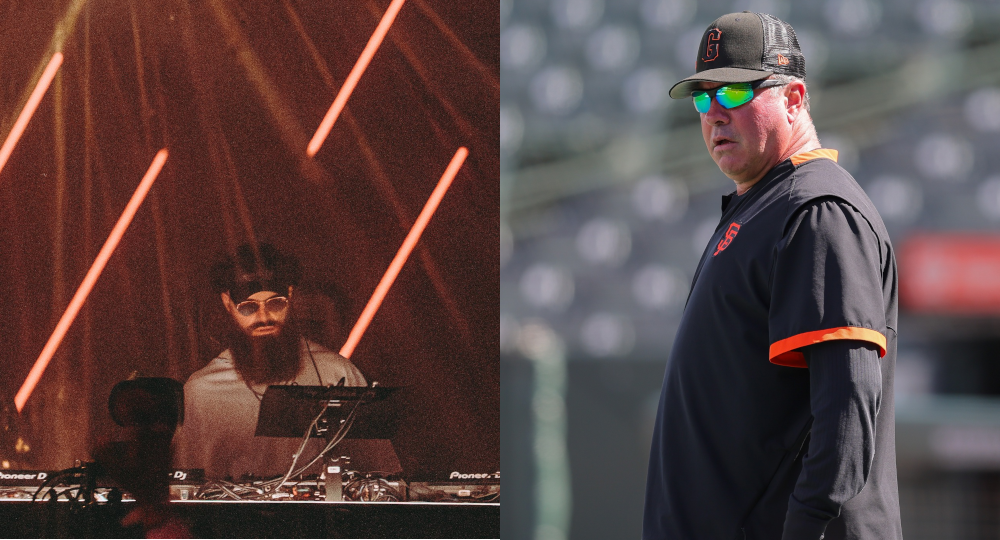 British DJ Will Clarke (L) and San Francisco Giants special assistant Will Clark.