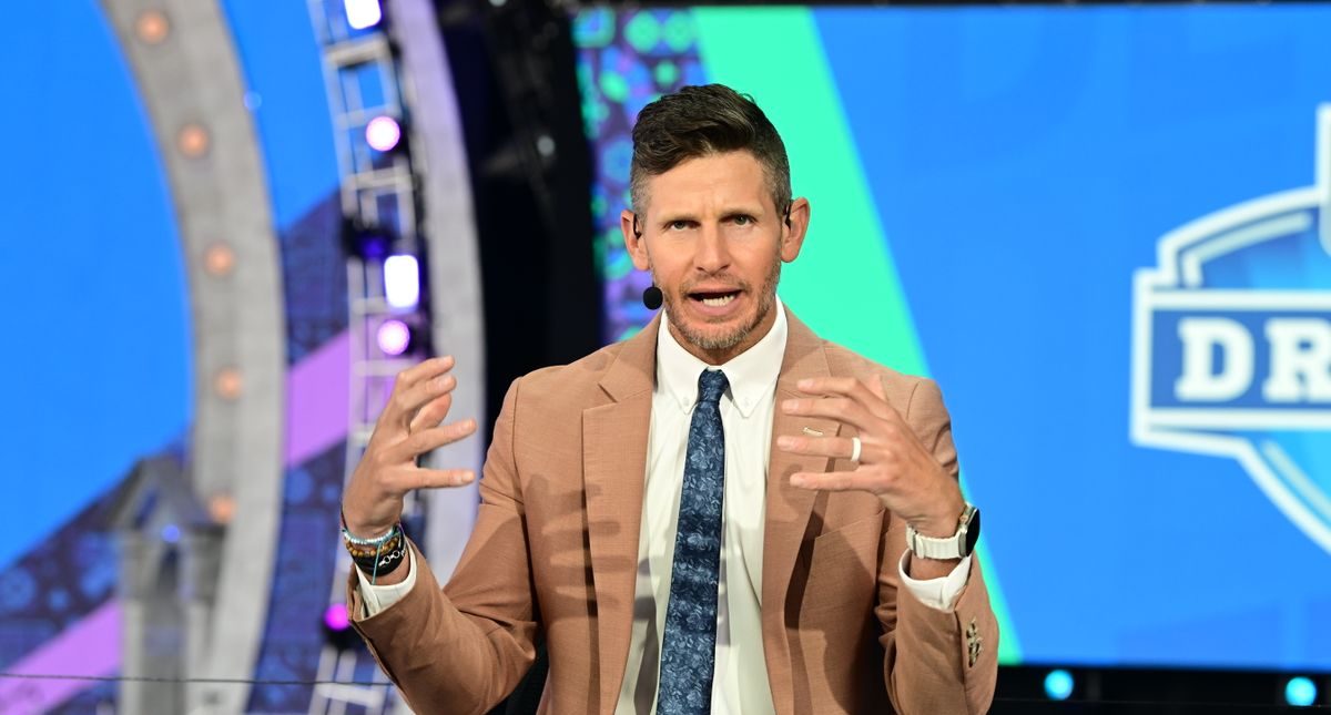 Dan Orlovsky on the set of NFL Live during the 2024 NFL Draft.