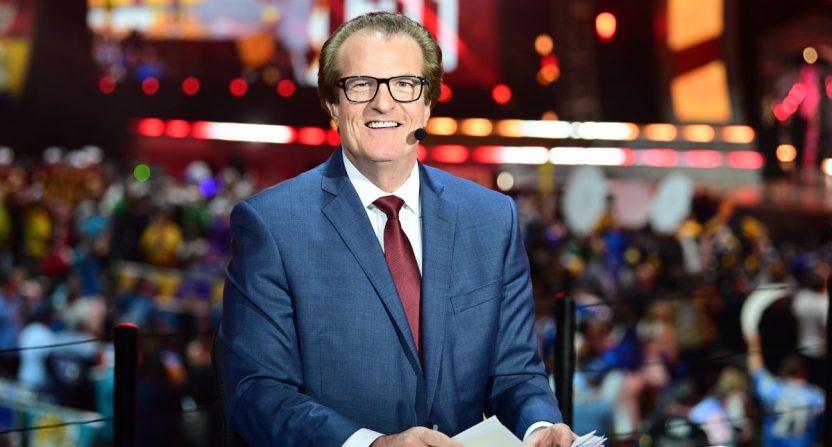 Mel Kiper Jr. on the ESPN set during the 2024 NFL Draft.
