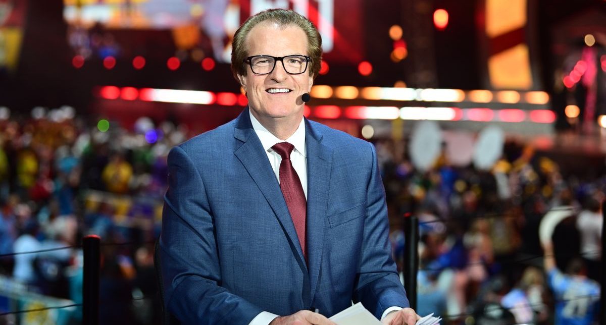 Mel Kiper Jr. on the ESPN set during the 2024 NFL Draft.