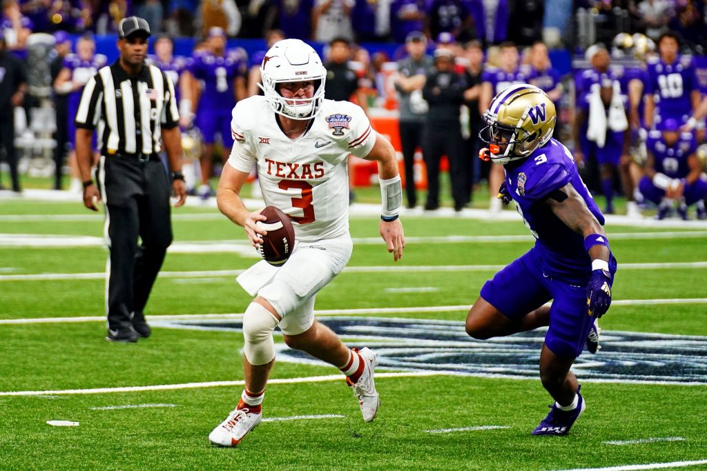 Texas QB Quinn Ewers in the Jan. 1, 2024 Sugar Bowl.