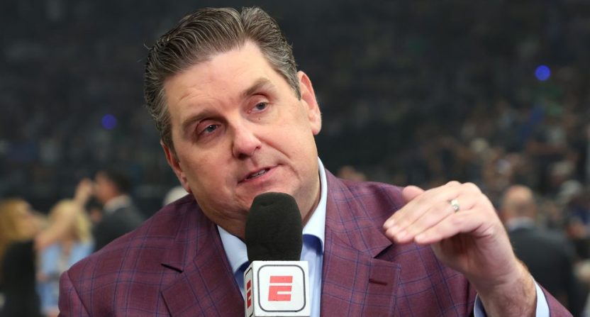 Brian Windhorst on the set of Hoop Streams during game four of the 2024 NBA Finals.