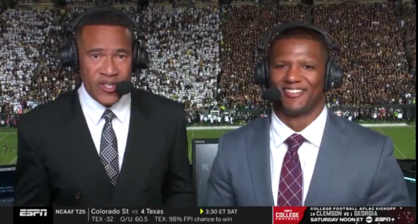 Mark Jones and Roddy Jones calling an August 2024 North Dakota State-Colorado game on ESPN.