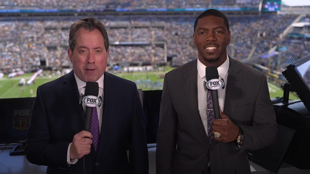 Kenny Albert and Jonathan Vilma react strangely to hot swear words on the microphone