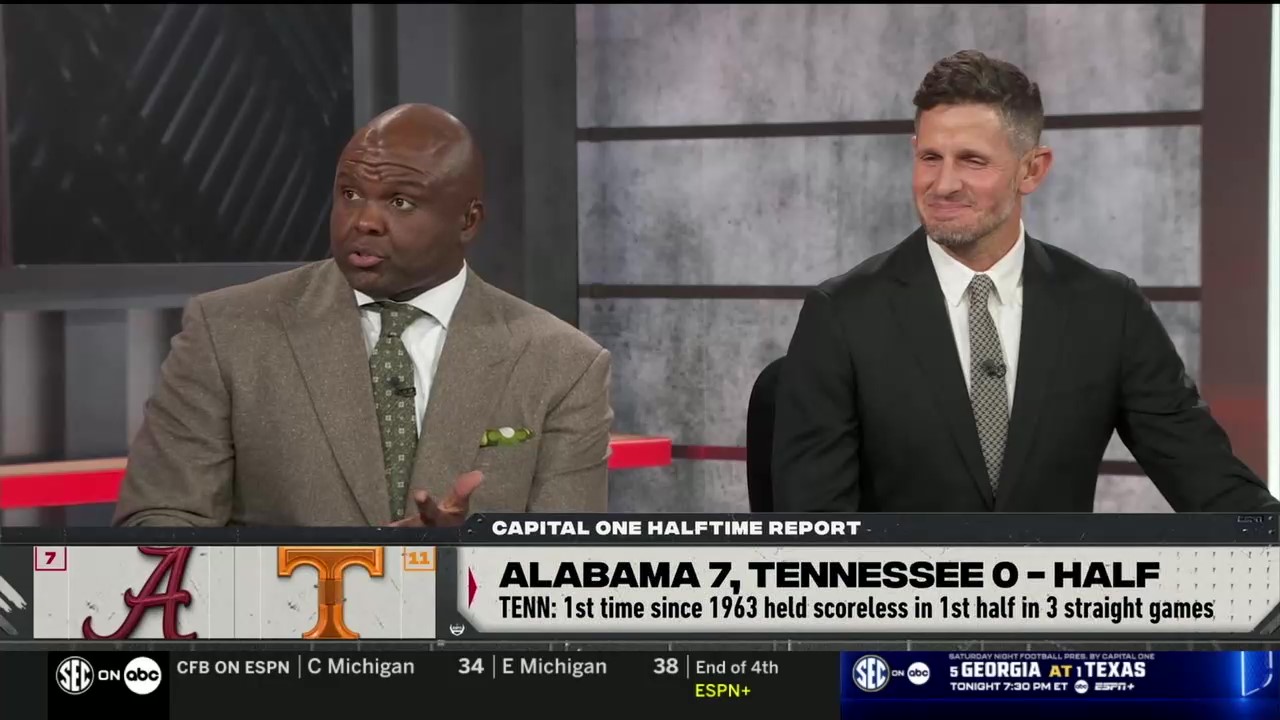 Booger McFarland compares stats to bikinis during the Alabama/Tennessee game