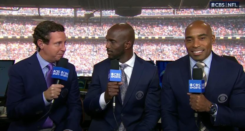 Andrew Catalon, Jason McCourty, and Tiki Barber on CBS in Week 6 of the 2024 NFL season.
