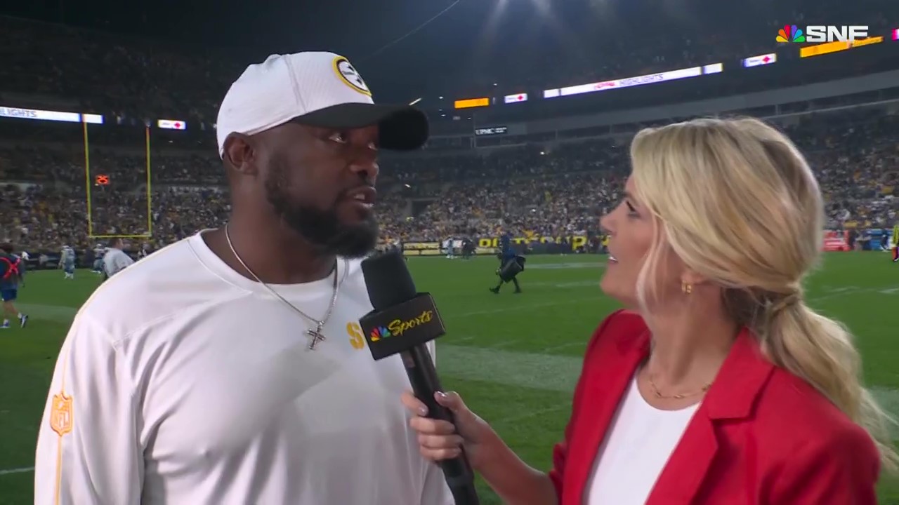 Mike Tomlin offers a golden quote during the halftime interview