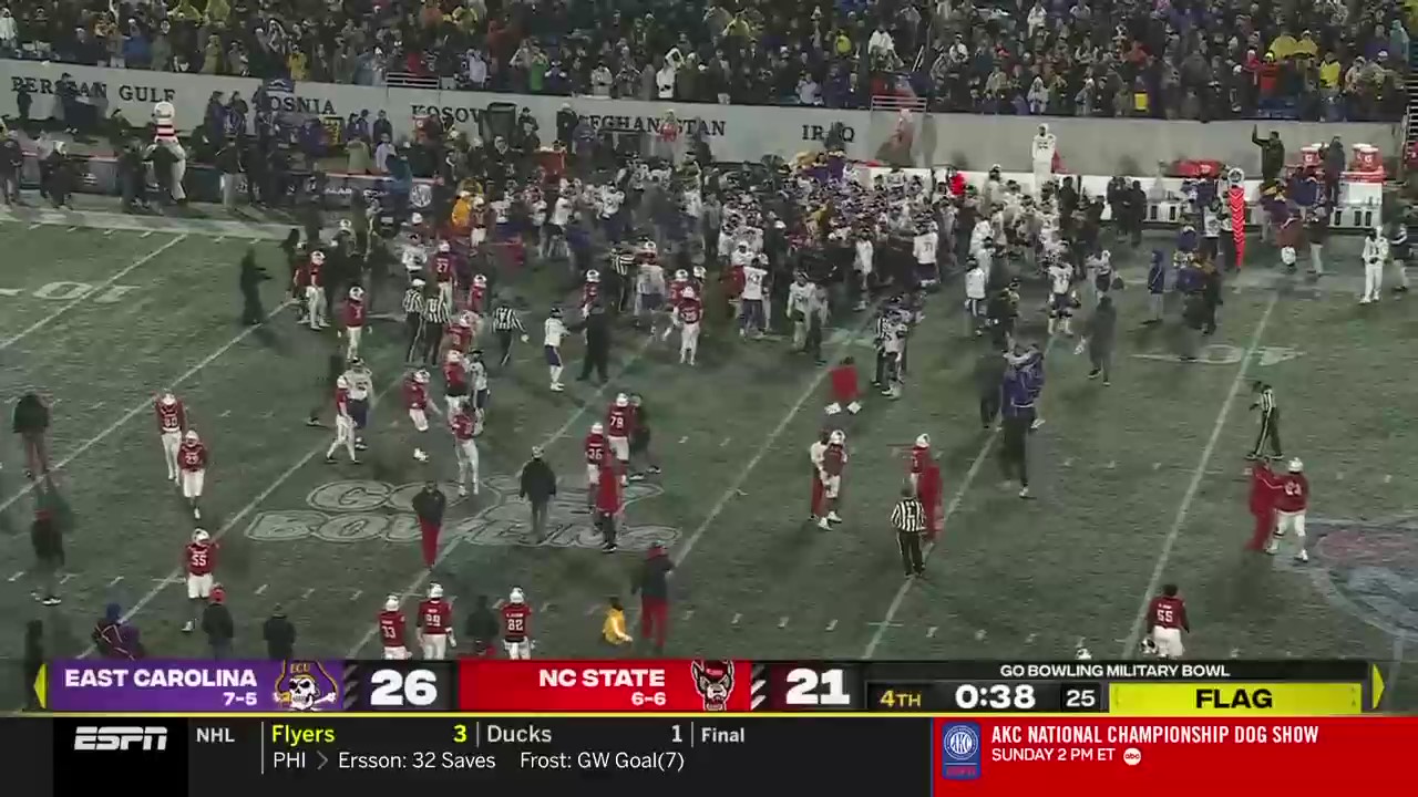 Military Bowl ended in ugly brawl between East Carolina-NC State players