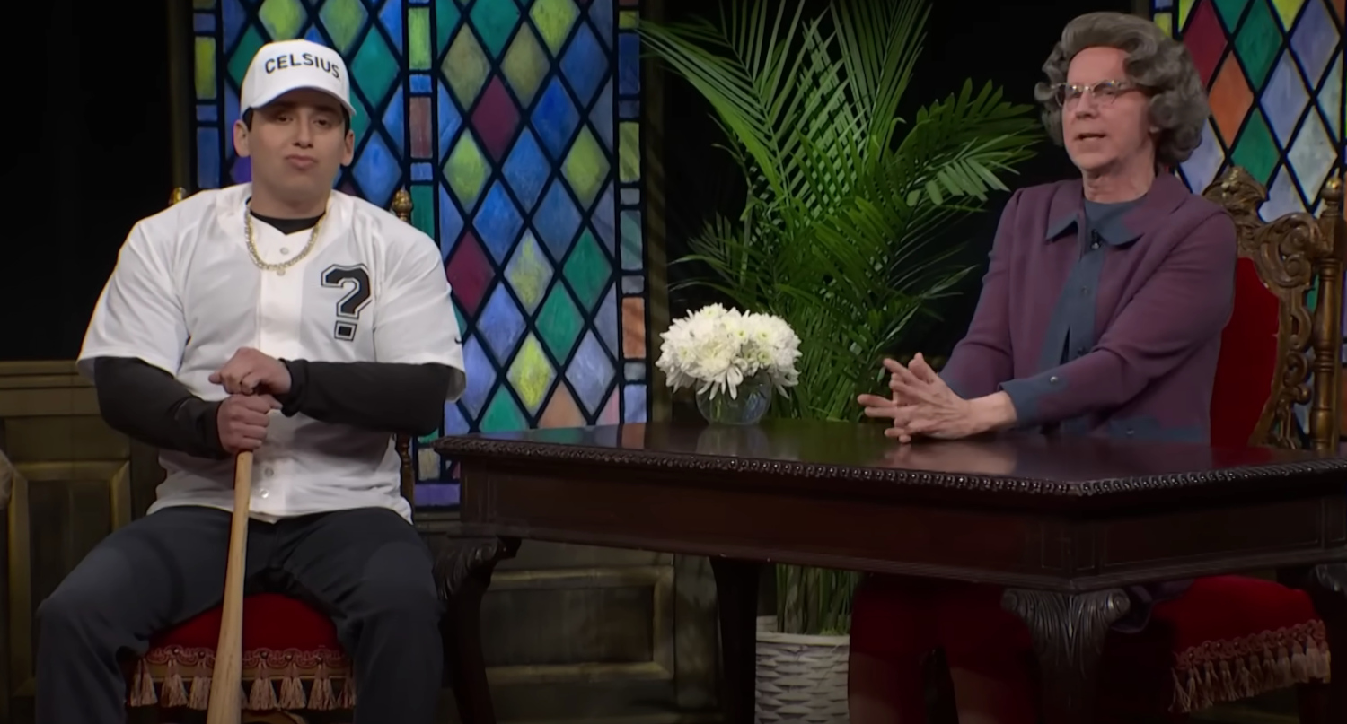 Church Lady on SNL Roasts Mets, Interviews Juan Soto