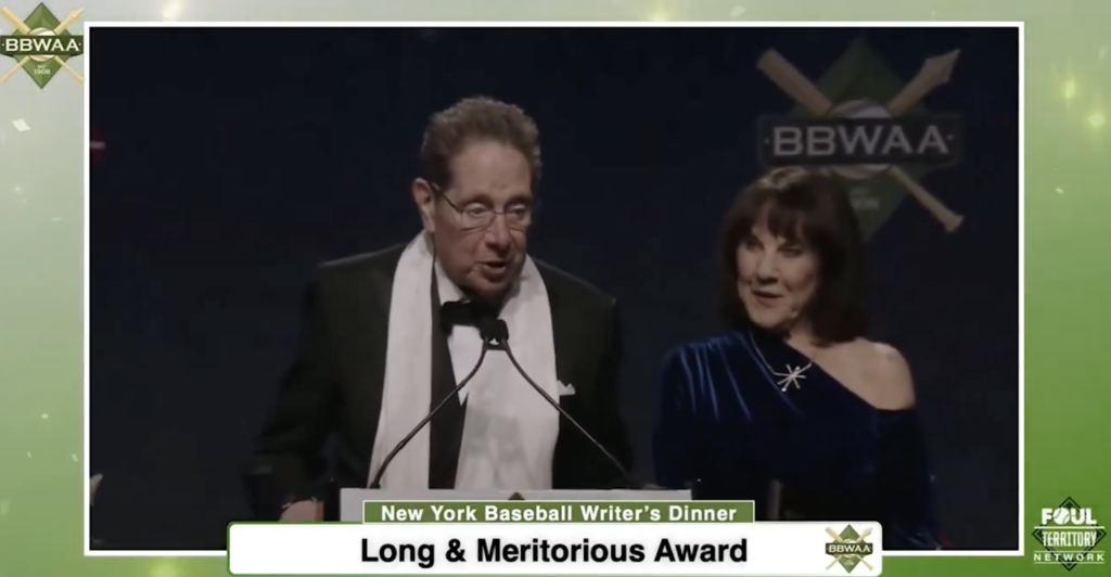 John Sterling, Suzyn Waldman honored at 100th annual New York Baseball Writers’ Dinner