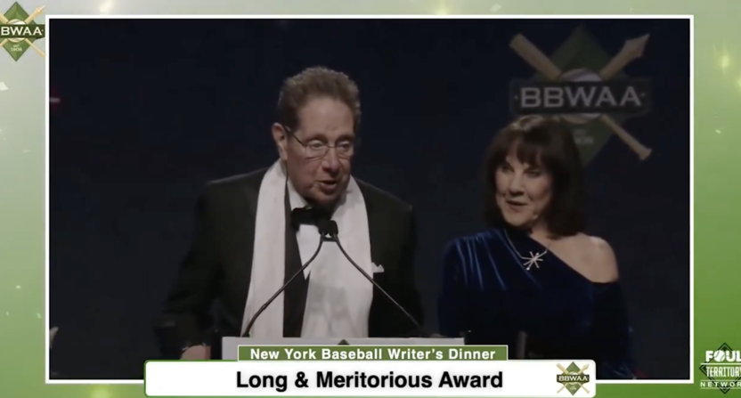 John Sterling, Suzyn Waldman honored at 100th annual New York Baseball Writers' Dinner