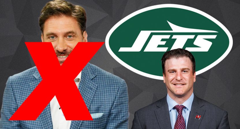 The Jets have requested a general manager interview with Mike Greenberg, the Tampa Bay Buccaneers' assistant GM — no, not the ESPN personality.