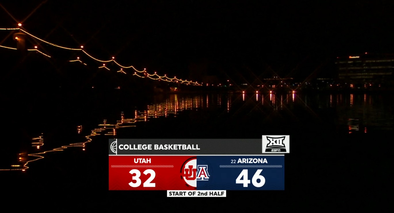 Unbeknownst to at least some people on the broadcast, footage of Tempe, not Tucson, was shown on an ESPN+ broadcast. Photo Credit: ESPN+