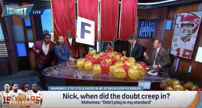 Nick Wright on 'First Things First' the day after the Chiefs loss to the Eagles in Super Bowl LIX