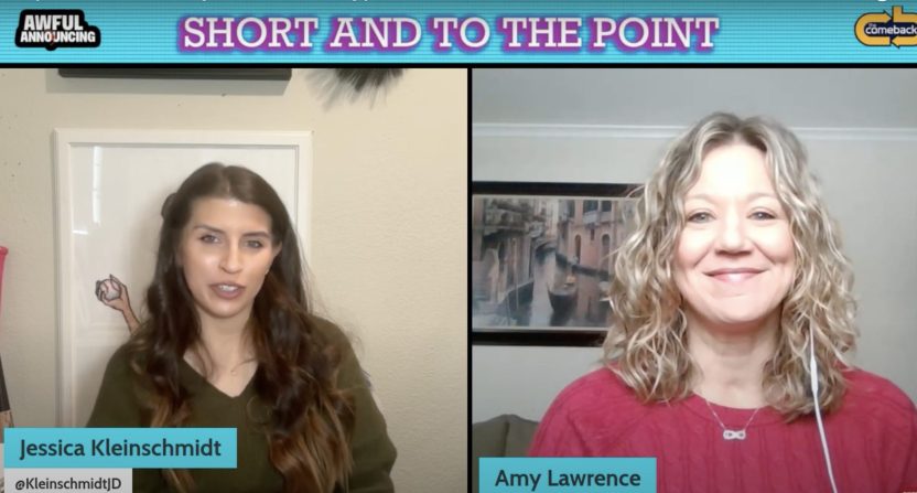 Amy Lawrence on the Short and to the Point podcast with host Jessica Kleinschmidt.